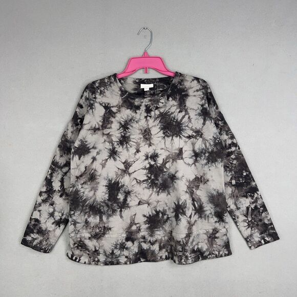 J Jill Pullover Womens Small Black Gray Tie Dye Performance Active Athleisure - Picture 1 of 13